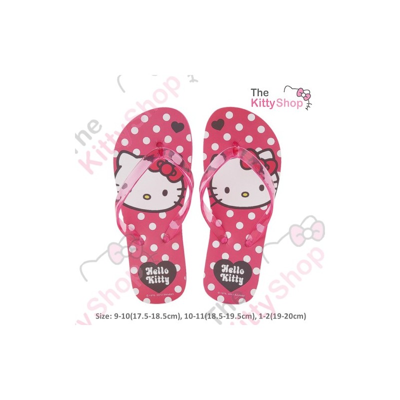 Hello Kitty Kids Flip Flops Jandals Dot Red - The Kitty Shop