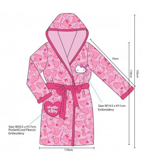 Hello Kitty Bath Robe Adult Heart