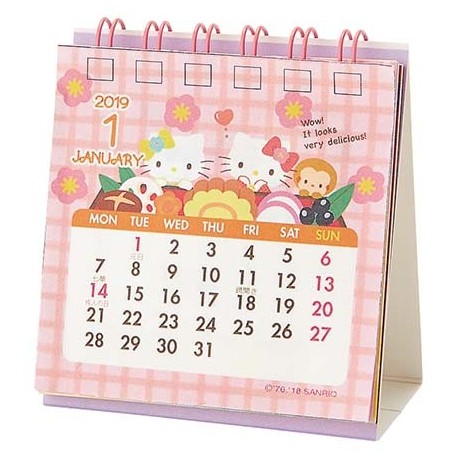 Hello Kitty Mini Desk Calendar 2019 The Kitty Shop