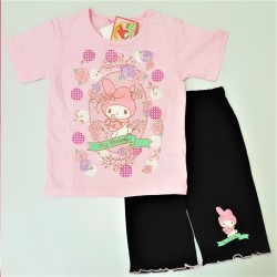 My Melody T-Shirt Suit Pink Rose 110