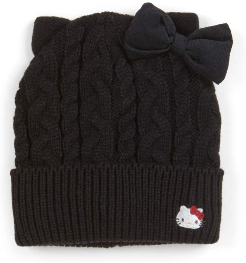 Hello Kitty Knit Cap: Black D-Cut - The 