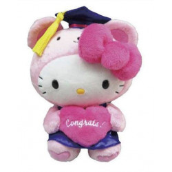 Hello Kitty 10 in Plush Pink Bear Graduation