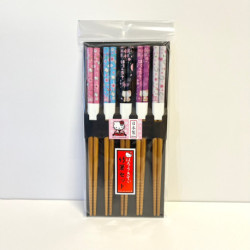 Hello Kitty Bamboo Chopsticks Set Of 5 Sakura