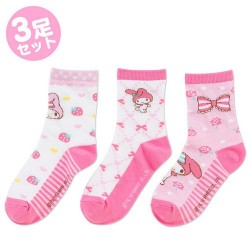My Melody 3Pairs Socks: 16-18 Heart