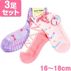Bonbonribbon 3Pairs Socks: 16-18 Heart