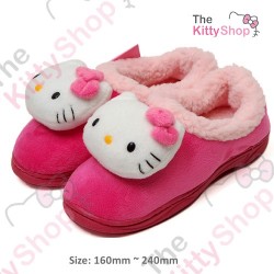 Hello Kitty Face Plush Winter Slippers (170)