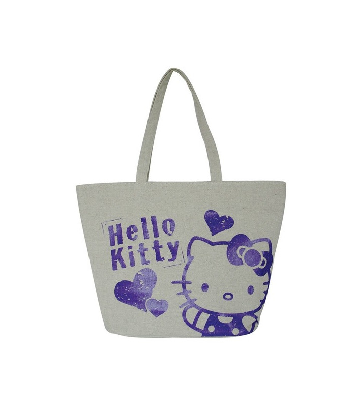 LINEN TOTE BAG: HEART PU KT