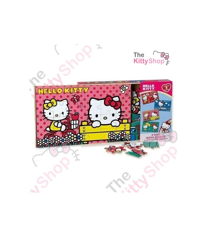 Hello Kitty Box of 4 wood Puzzles