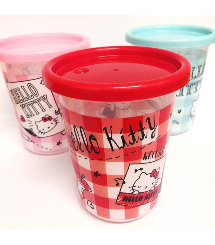 Hello Kitty 3Pcs Cup Set with Straw