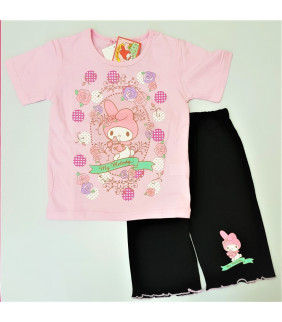 My Melody T-Shirt Suit Pink Rose 100