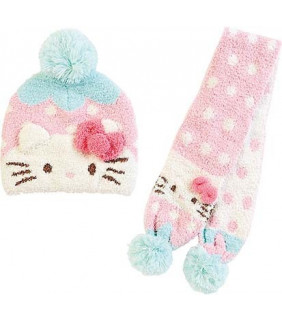 Hello Kitty Knit Cap & Scarf: Dot