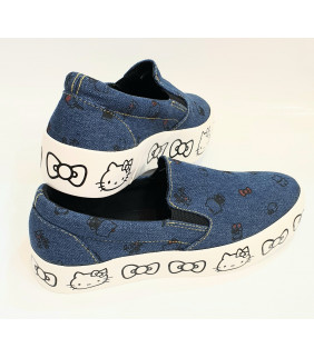 Hello Kitty Adult Slip-On Shoes: Medium Denim