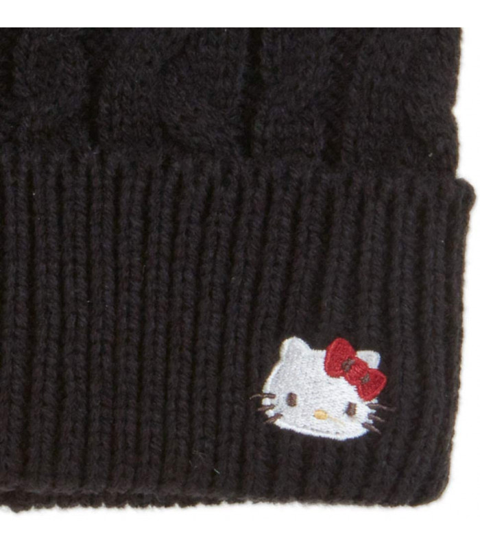 Hello Kitty Knit Cap: Black D-Cut