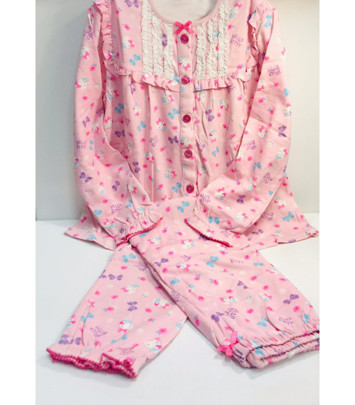 Hello Kitty Pajamas with Button: 140