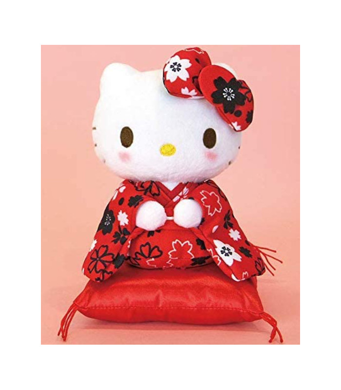 Hello Kitty Sitting Plush Sakura Red