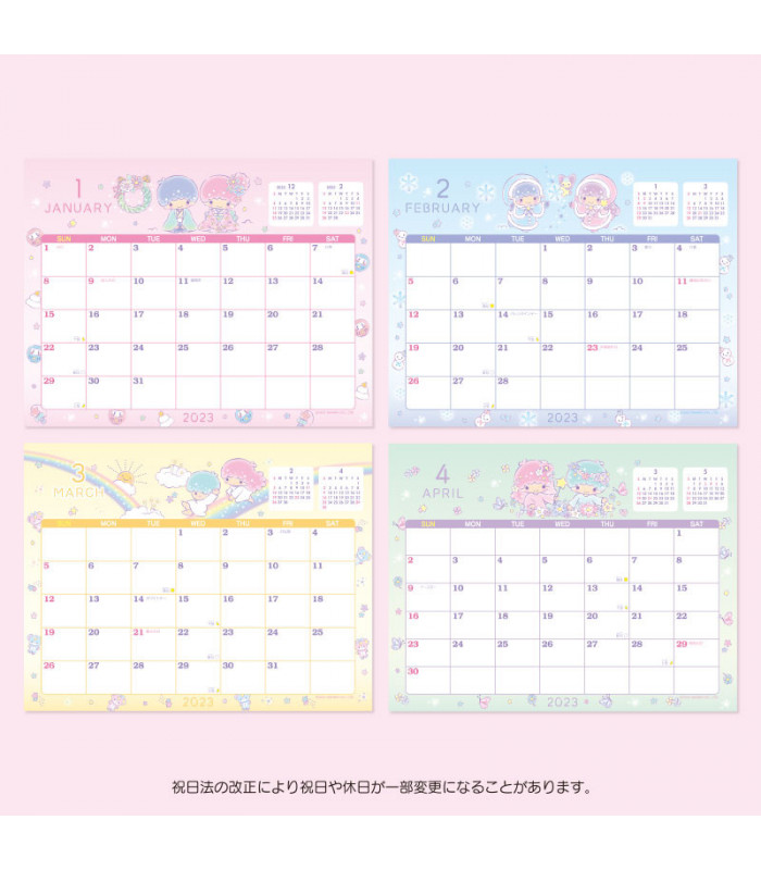 Little Twin Stars Desk Calendar: 2023