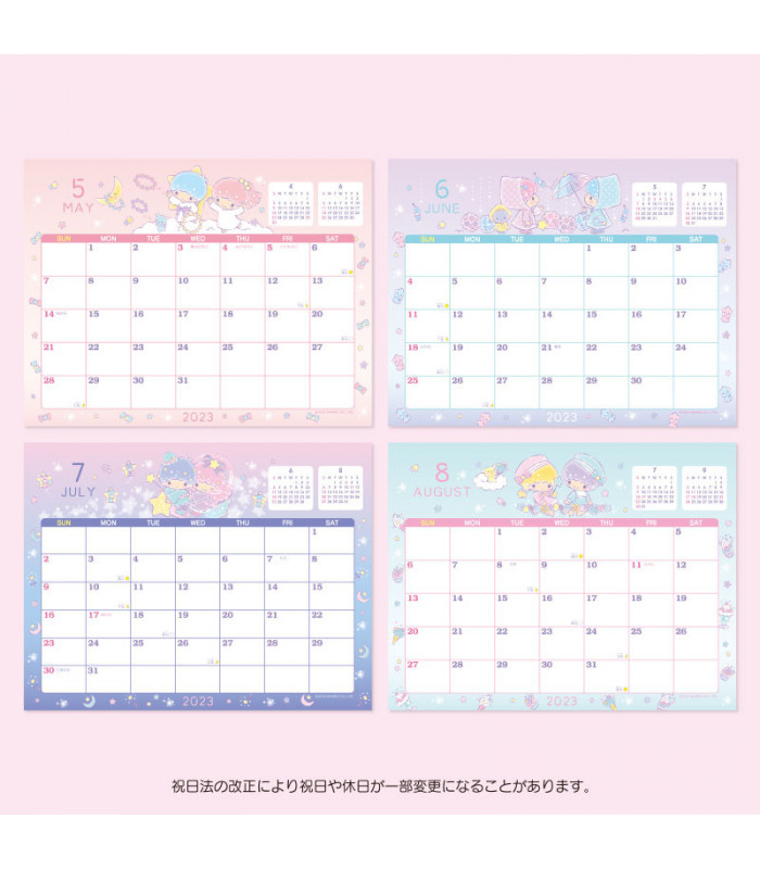 Little Twin Stars Desk Calendar: 2023