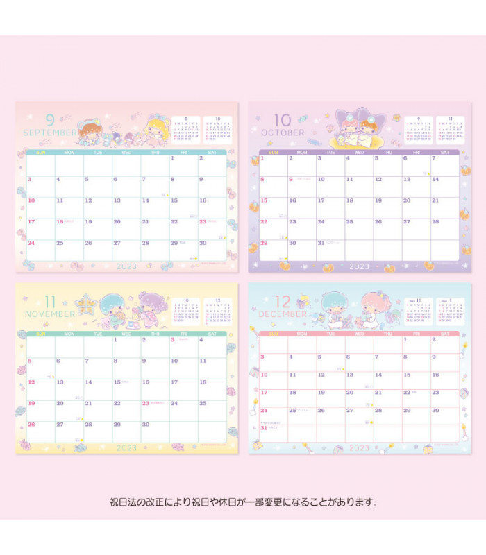 Little Twin Stars Desk Calendar: 2023