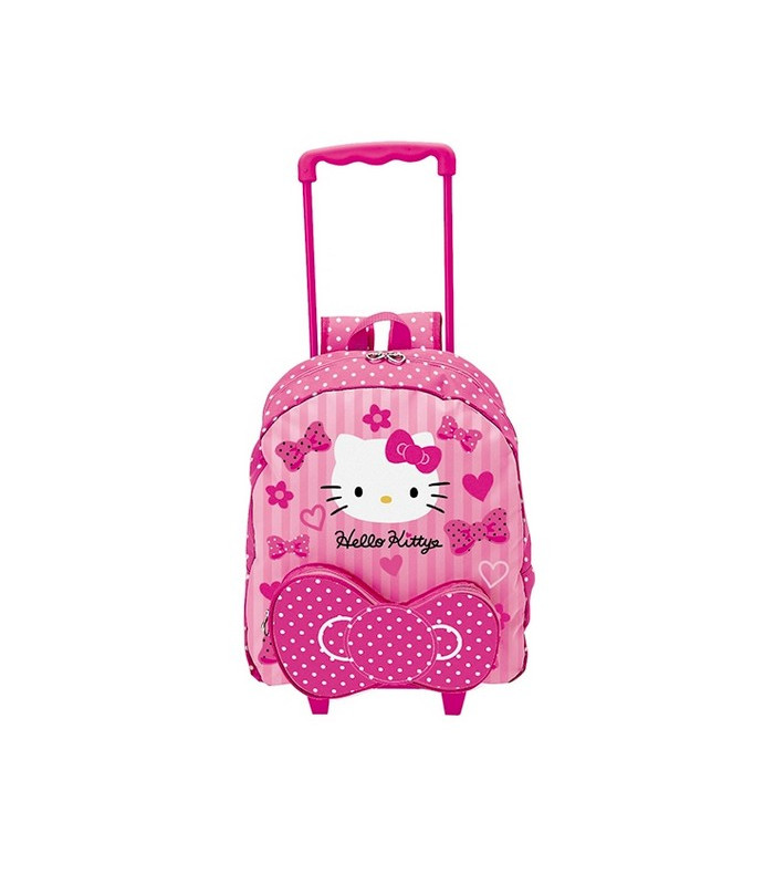 Hello Kitty Rolling Backpack Pink Ribbon