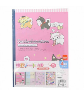 Assorted Characters Ruled Notebook 4P