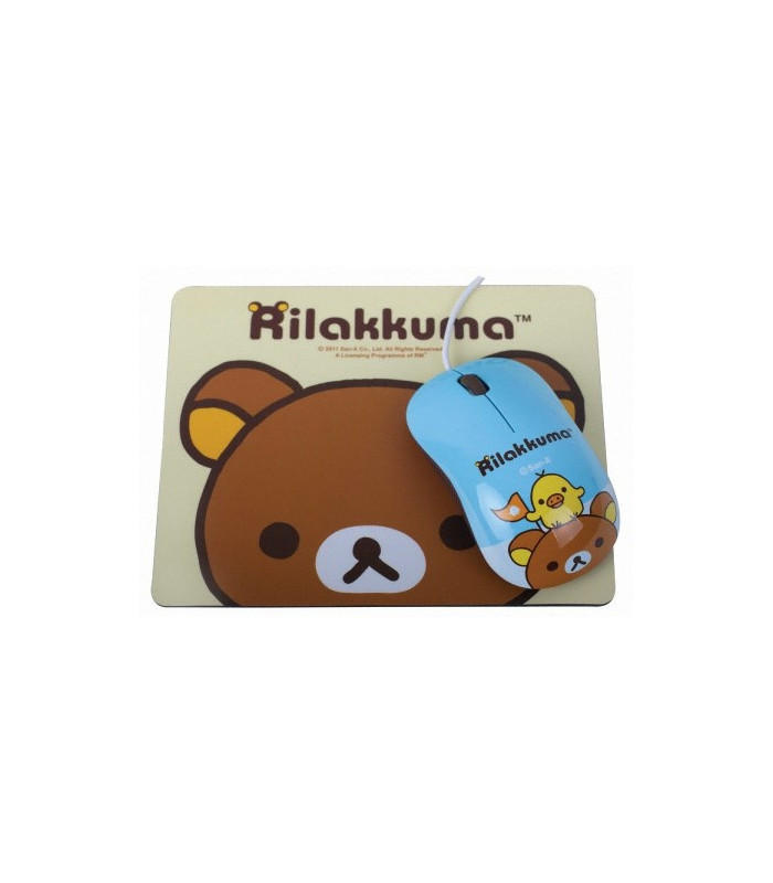 Rilakkuma RK-M660-02 Mouse with Mouse Pad Blue
