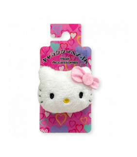 Hello Kitty Plush Face Mascot Ponytail Holder Pink