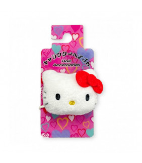 Hello Kitty Plush Face Mascot Ponytail Holder Red
