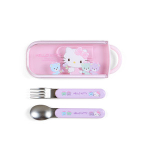 Hello Kitty Spoon & Fork Set in Travel Case :