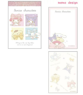 Assorted Characters Mini Memo Pad - Big Bow