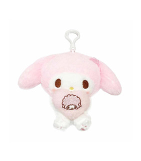 My Melody Clip On Mascot Plush Heart