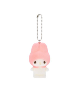 My Melody Flocked Keychain Mascot