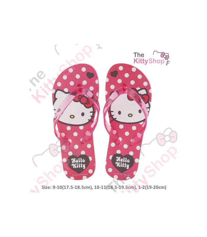 Hello Kitty Kids Flip Flops Jandals Dot Red