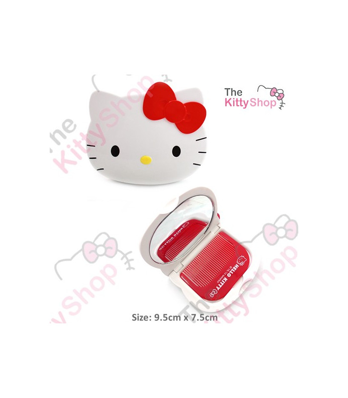 Hello Kitty Face Shaped Comb & Mirror Set