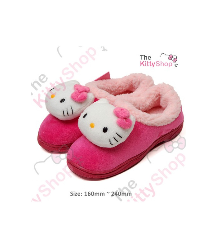 Hello Kitty Face Plush Winter Slippers (190)