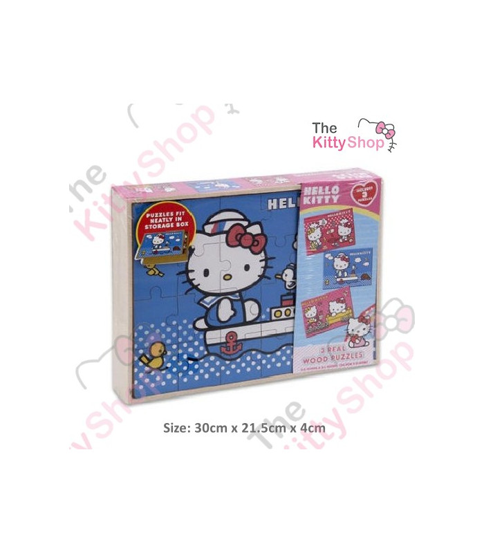 Hello Kitty 3 Wood Puzzles box set